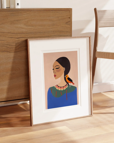 Modern Muse with Bird - Peintio