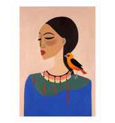 Modern Muse with Bird - Peintio