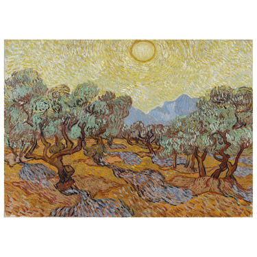 Vincent van Gogh - Olive Trees with Yellow Sky and Sun - Peintio