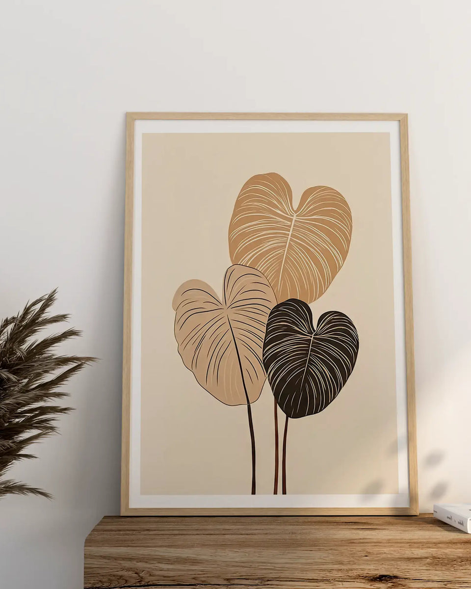 Minimal Monstera Trio - Peintio