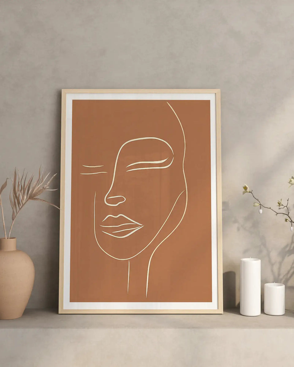 Graceful White Line Portrait No. 1 - Peintio