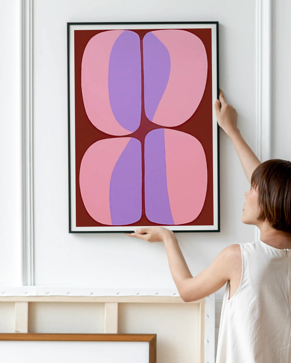 Pink and Purple shapes - Peintio
