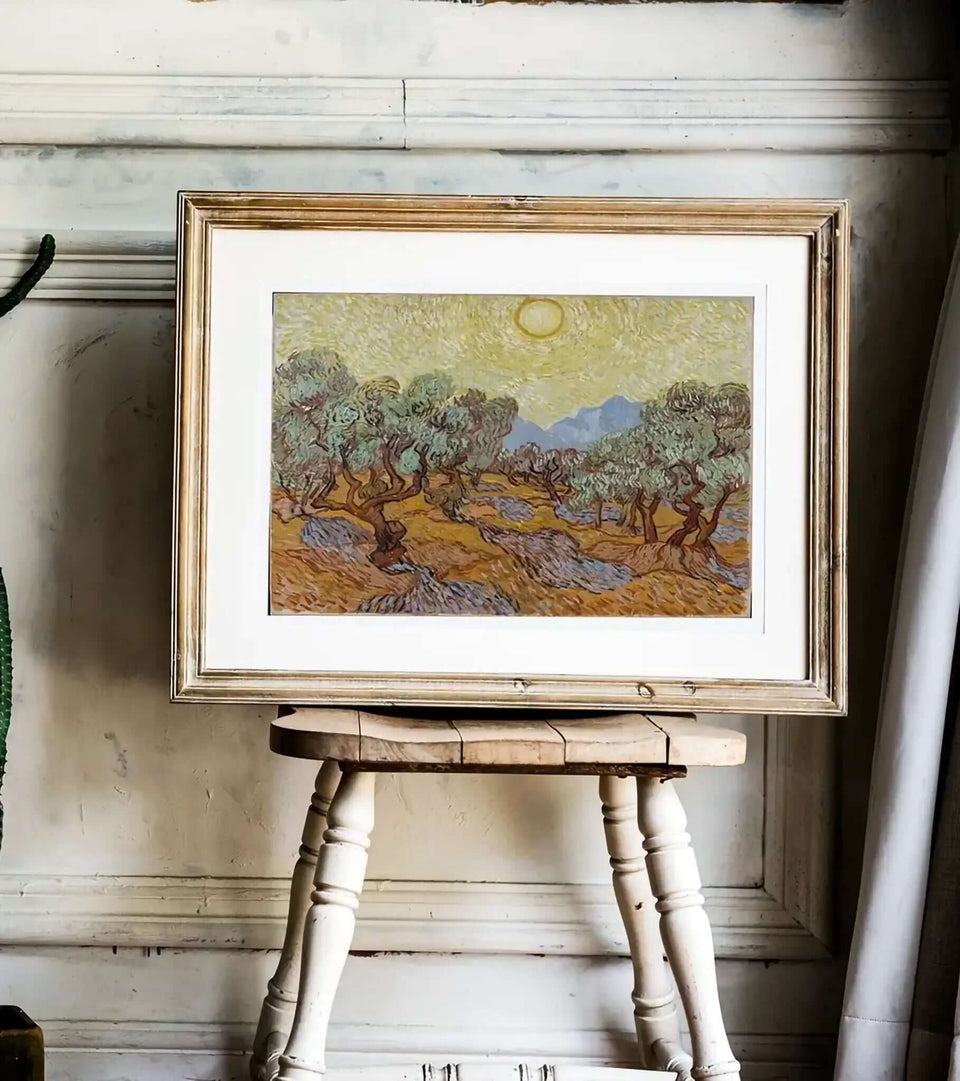Vincent van Gogh - Olive Trees with Yellow Sky and Sun - Peintio