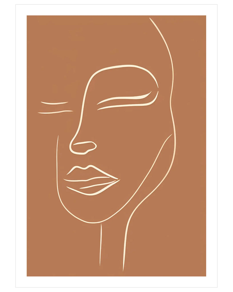 Graceful White Line Portrait No. 1 - Peintio