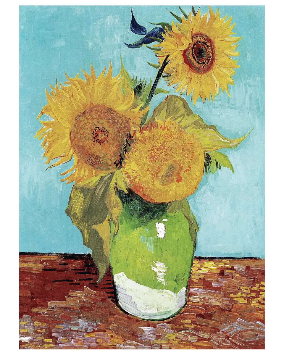 Vincent van Gogh - Vase with Three Sunflowers - Peintio