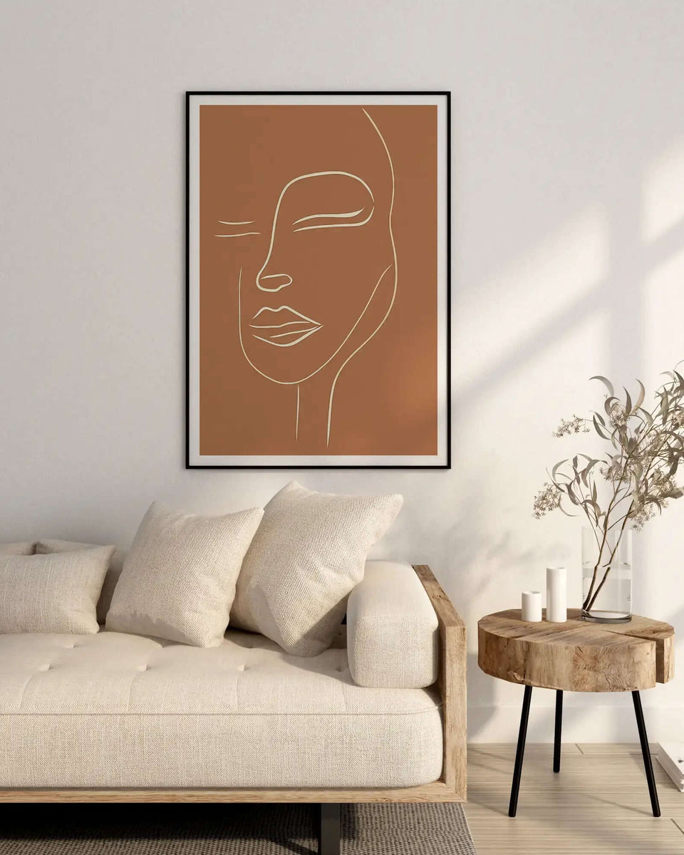 Graceful White Line Portrait No. 1 - Peintio