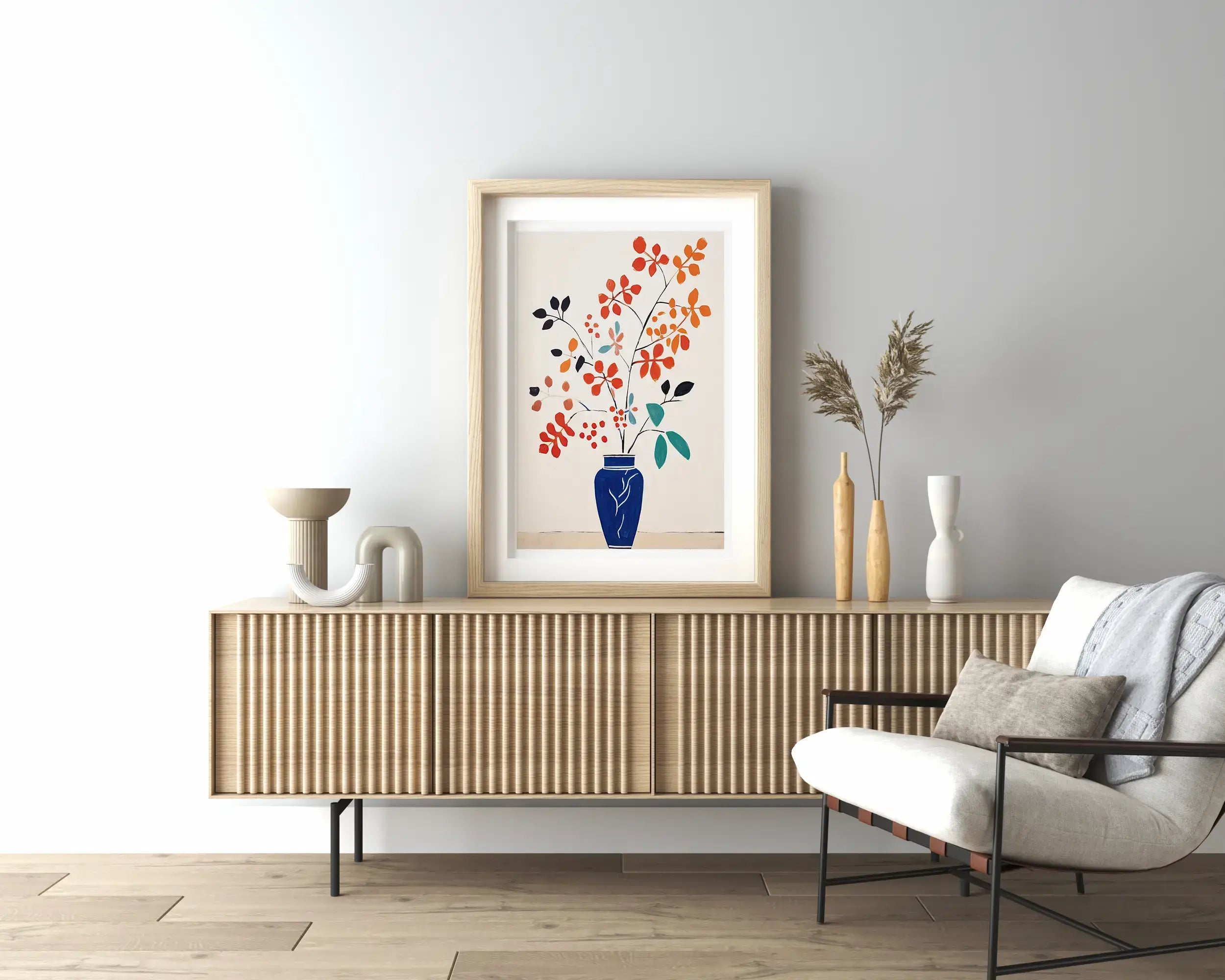 Blue Vase Floral Art